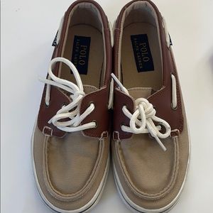 Polo Ralph Lauren khaki canvas boat shoes